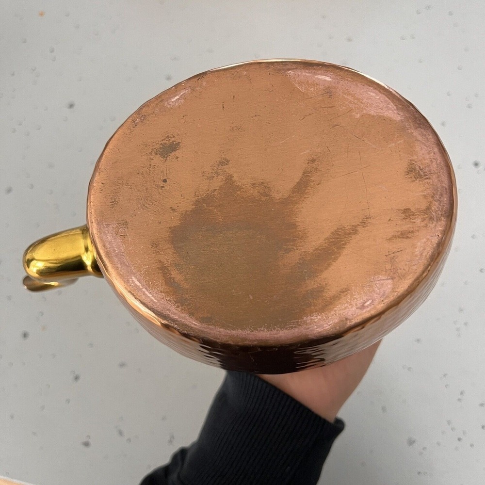 Antique hand-Hammered Copper Tea Kettle pot coffee brass details Gooseneck CLEAN - Picture 11 of 12